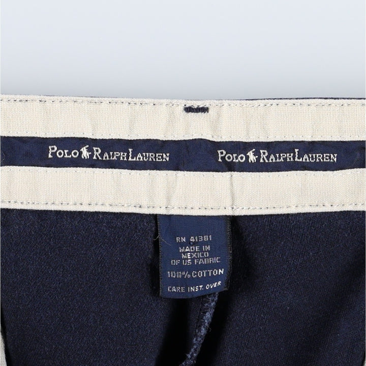Ralph Lauren POLO by Ralph Lauren ANDREW PANT Two-pleat chino pants for men, equivalent to W34 cotton navy blue type Vintage Second Hand