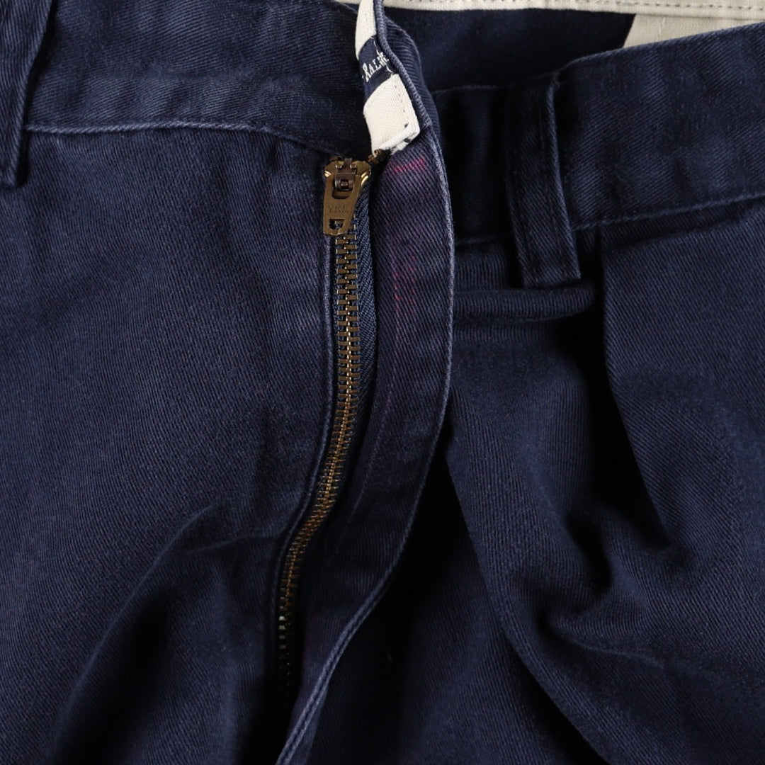 Ralph Lauren POLO by Ralph Lauren ANDREW PANT Two-pleat chino pants for men, equivalent to W34 cotton navy blue type Vintage Second Hand