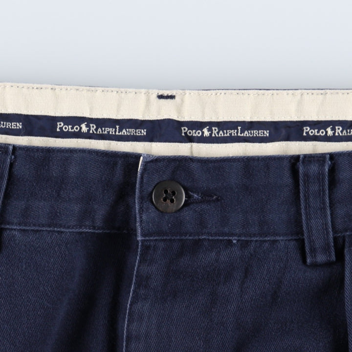 Ralph Lauren POLO by Ralph Lauren ANDREW PANT Two-pleat chino pants for men, equivalent to W34 cotton navy blue type Vintage Second Hand