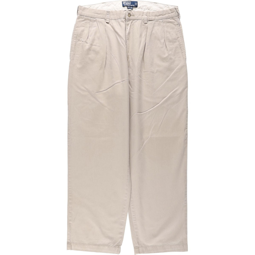 Ralph Lauren POLO by Ralph Lauren ANDREW PANT Two-pleat chino pants for men, equivalent to W34 cotton Beige type Vintage Second Hand