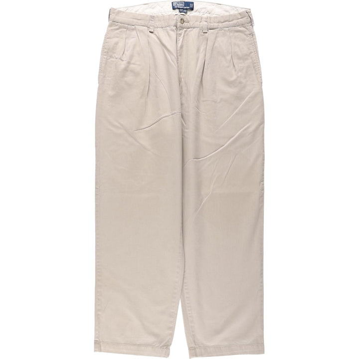 Ralph Lauren POLO by Ralph Lauren ANDREW PANT Two-pleat chino pants for men, equivalent to W34 cotton Beige type Vintage Second Hand
