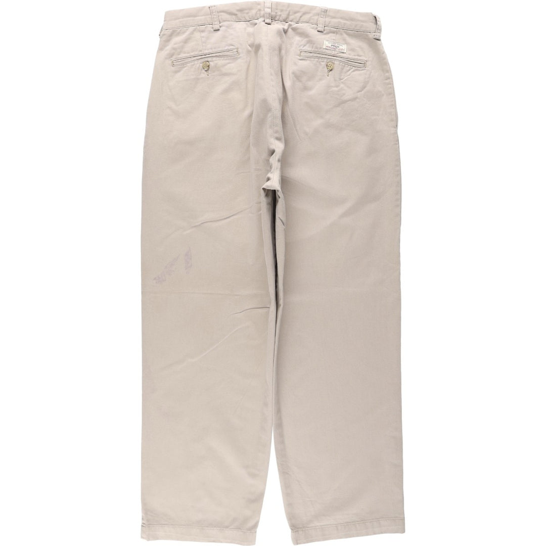 Ralph Lauren POLO by Ralph Lauren ANDREW PANT Two-pleat chino pants for men, equivalent to W34 cotton Beige type Vintage Second Hand