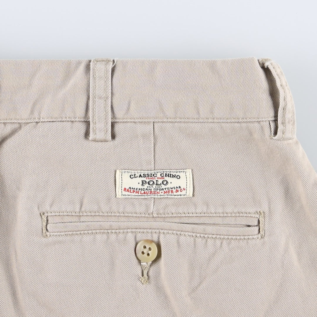 Ralph Lauren POLO by Ralph Lauren ANDREW PANT Two-pleat chino pants for men, equivalent to W34 cotton Beige type Vintage Second Hand
