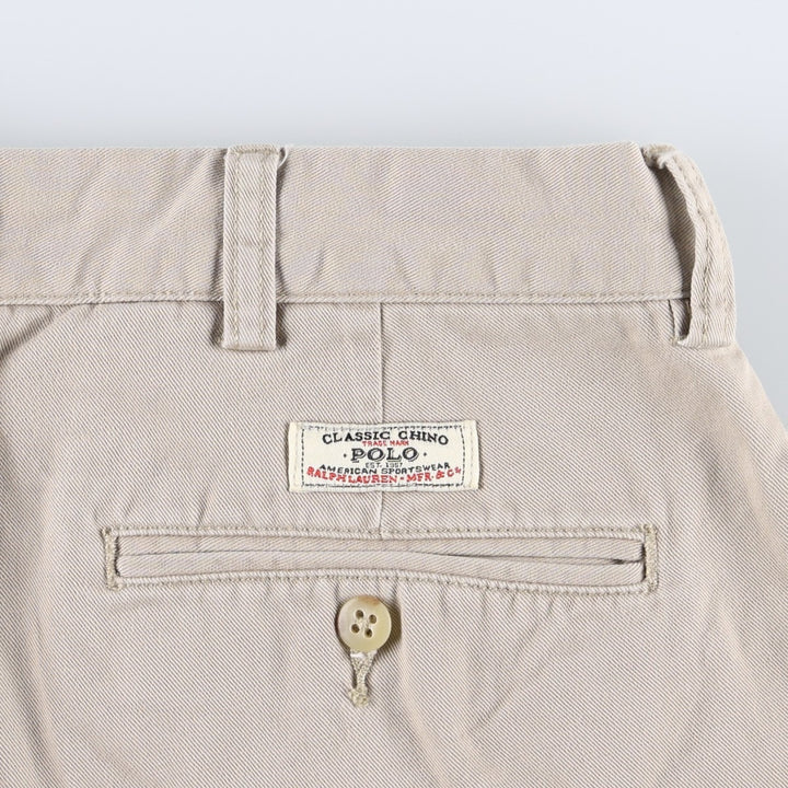 Ralph Lauren POLO by Ralph Lauren ANDREW PANT Two-pleat chino pants for men, equivalent to W34 cotton Beige type Vintage Second Hand