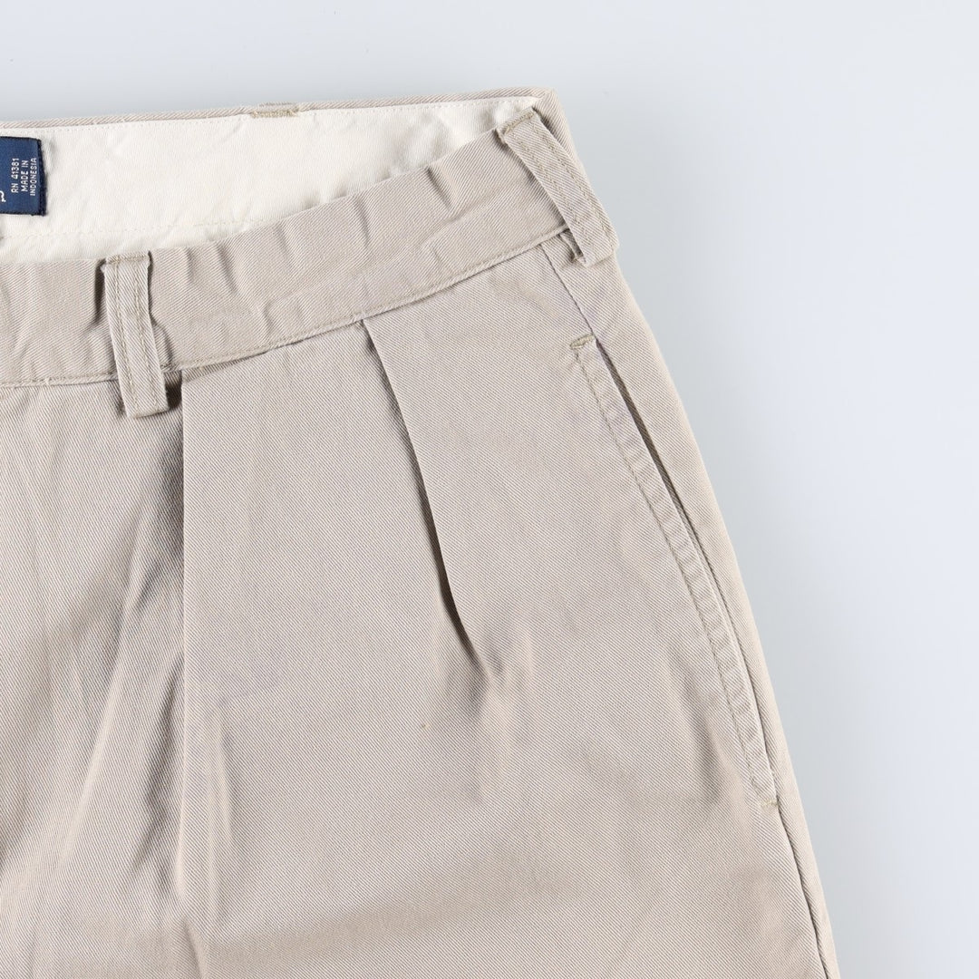 Ralph Lauren POLO by Ralph Lauren ANDREW PANT Two-pleat chino pants for men, equivalent to W34 cotton Beige type Vintage Second Hand