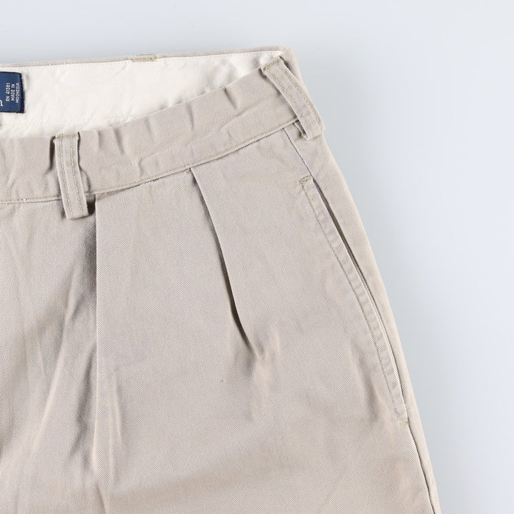 Ralph Lauren POLO by Ralph Lauren ANDREW PANT Two-pleat chino pants for men, equivalent to W34 cotton Beige type Vintage Second Hand