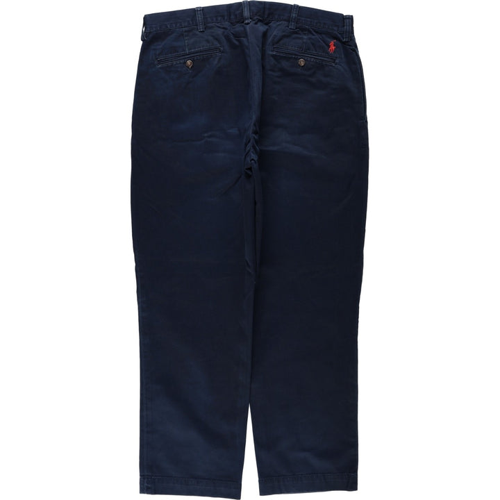 Ralph Lauren POLO by Ralph Lauren Two-Pleat Chino Pants, Men's Size W36 (approx.) cotton navy blue type Vintage Second Hand