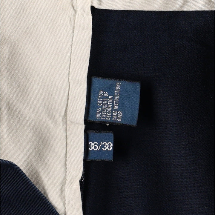Ralph Lauren POLO by Ralph Lauren Two-Pleat Chino Pants, Men's Size W36 (approx.) cotton navy blue type Vintage Second Hand