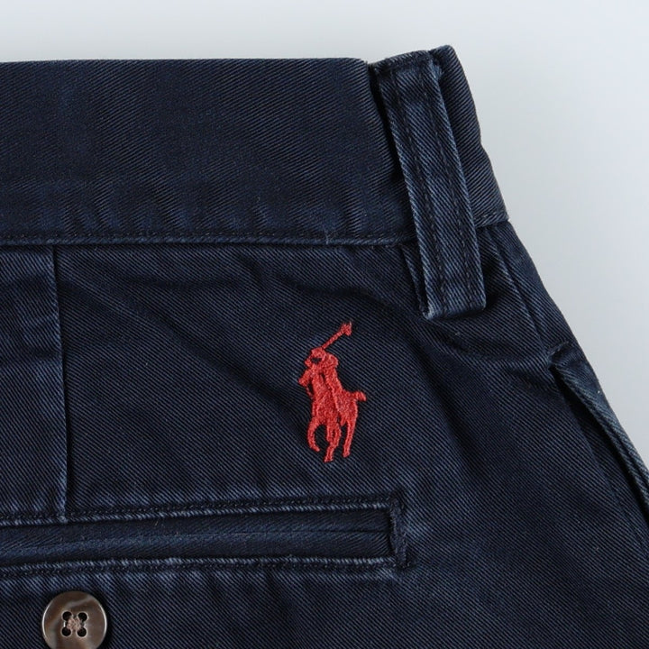 Ralph Lauren POLO by Ralph Lauren Two-Pleat Chino Pants, Men's Size W36 (approx.) cotton navy blue type Vintage Second Hand