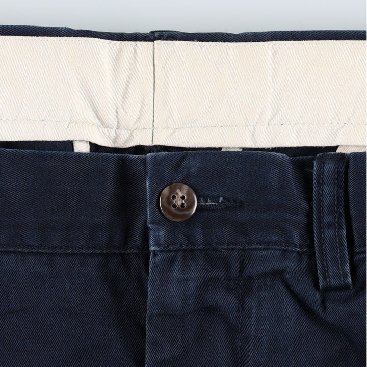 Ralph Lauren POLO by Ralph Lauren Two-Pleat Chino Pants, Men's Size W36 (approx.) cotton navy blue type Vintage Second Hand