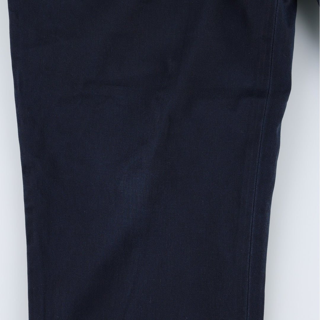 Ralph Lauren POLO by Ralph Lauren Two-Pleat Chino Pants, Men's Size W36 (approx.) cotton navy blue type Vintage Second Hand