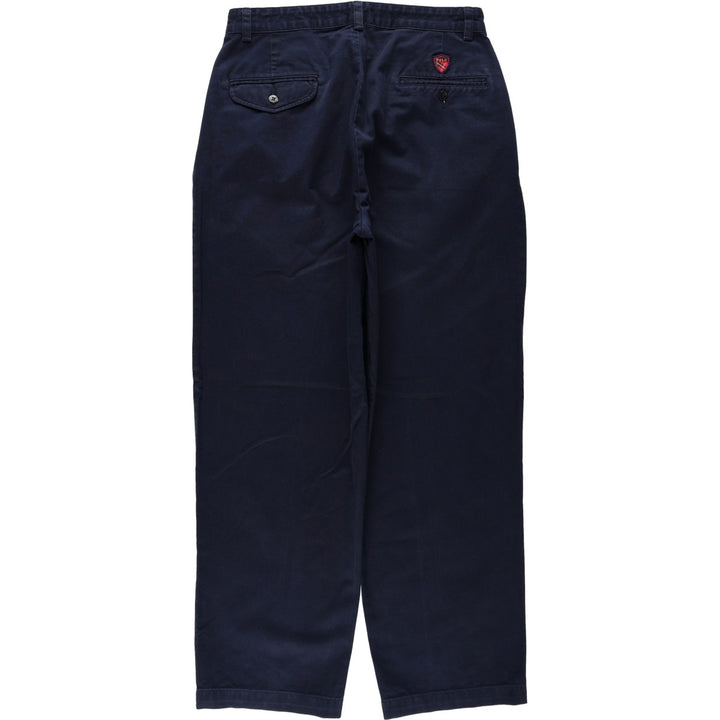 Ralph Lauren POLO GOLF two-pleat chino pants, men's size W31 (approx.) cotton navy blue type Vintage Second Hand
