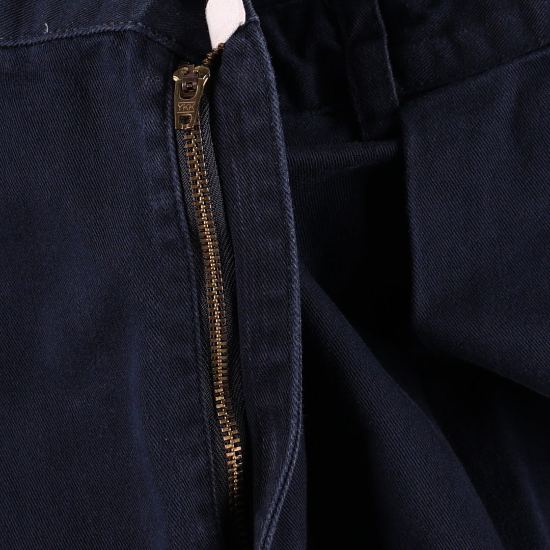 Ralph Lauren POLO GOLF two-pleat chino pants, men's size W31 (approx.) cotton navy blue type Vintage Second Hand