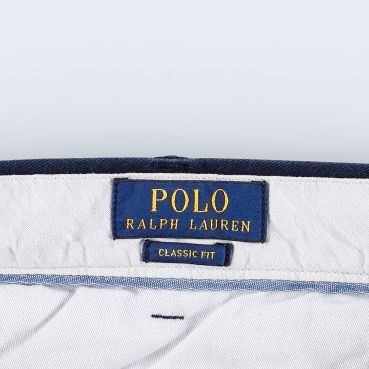 Ralph Lauren POLO RALPH LAUREN CLASSIC FIT Chino Pants, Men's Size W37 (approx.) cotton navy blue type Vintage Second Hand