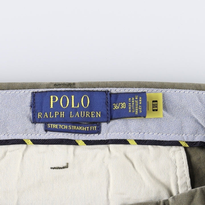 Ralph Lauren POLO RALPH LAUREN STRETCH STRAIGHT FIT Chino Pants, Men's Size W38 (approx.) cotton Khaki type Vintage Second Hand