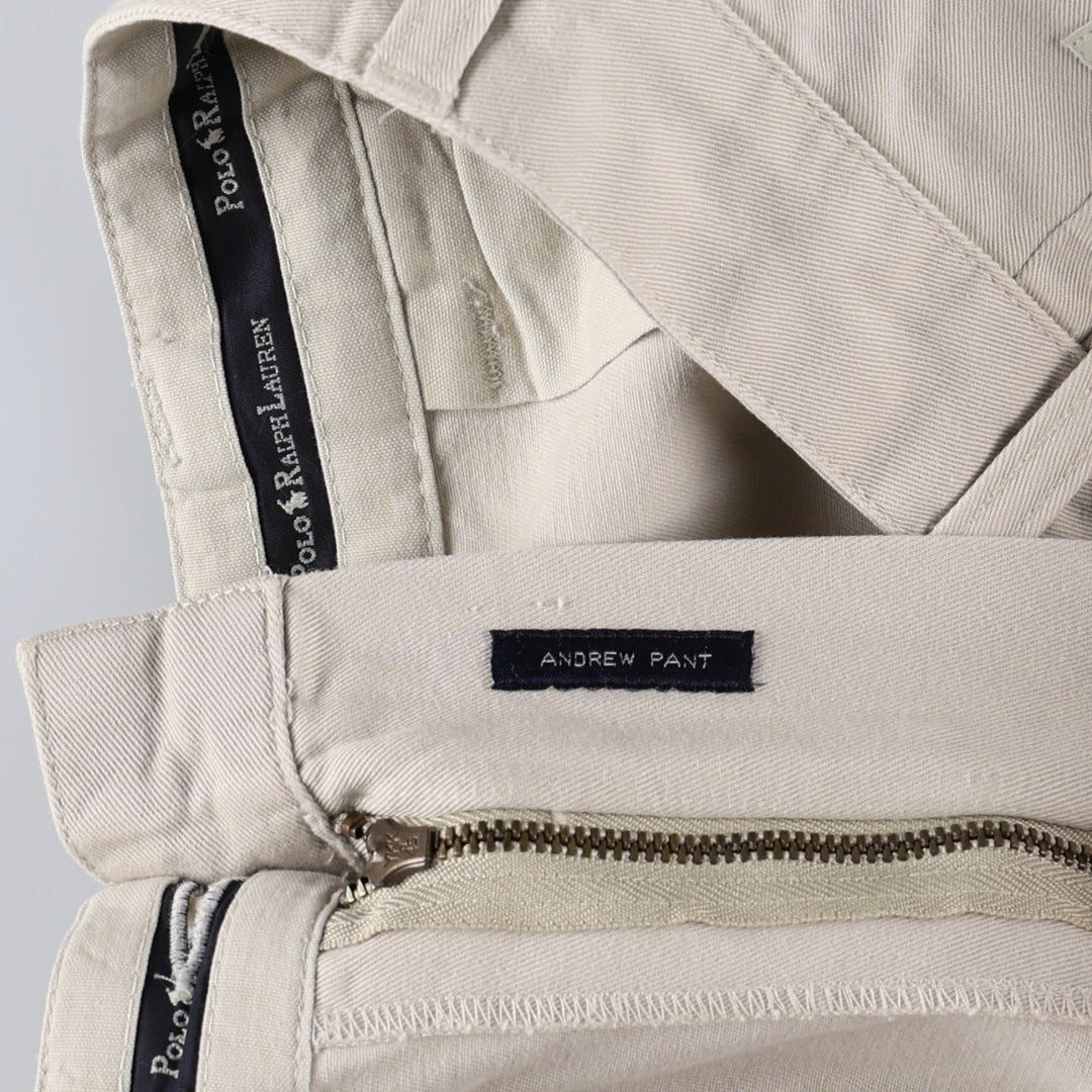Ralph Lauren Polo Ralph Lauren Andrew Pant Two-pleat Chino Pants Men's W36 cotton Beige type Vintage Second Hand