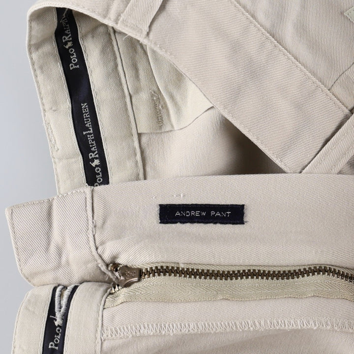 Ralph Lauren Polo Ralph Lauren Andrew Pant Two-pleat Chino Pants Men's W36 cotton Beige type Vintage Second Hand