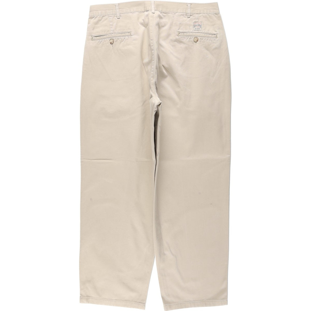 Ralph Lauren POLO by Ralph Lauren Two-Pleat Chino Pants, Men's Size W35 (approx.) cotton Beige type Vintage Second Hand
