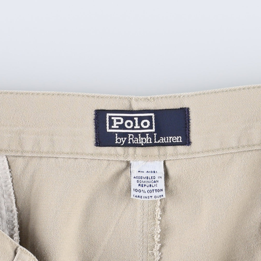 Ralph Lauren POLO by Ralph Lauren Two-Pleat Chino Pants, Men's Size W35 (approx.) cotton Beige type Vintage Second Hand