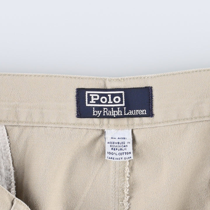 Ralph Lauren POLO by Ralph Lauren Two-Pleat Chino Pants, Men's Size W35 (approx.) cotton Beige type Vintage Second Hand