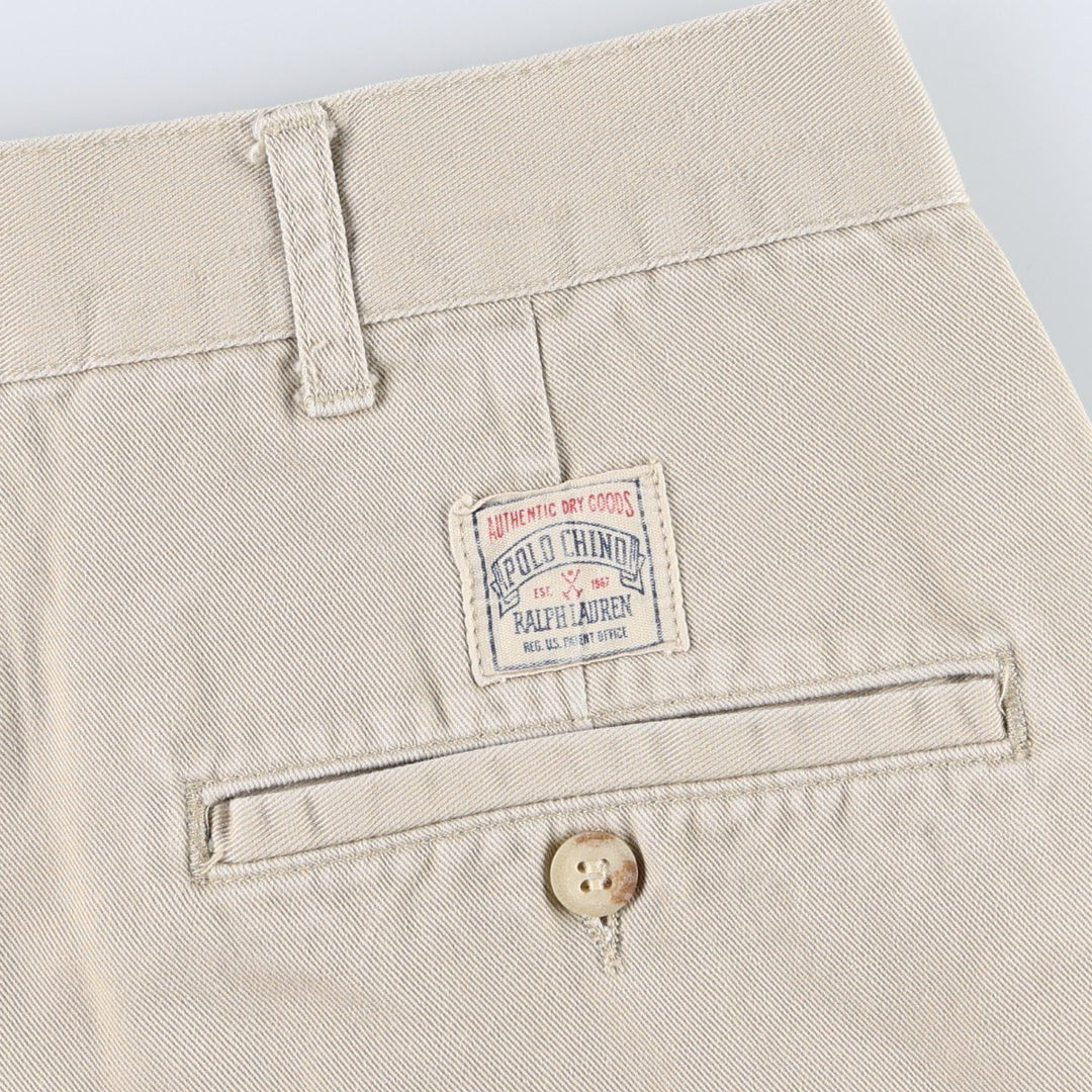 Ralph Lauren POLO by Ralph Lauren Two-Pleat Chino Pants, Men's Size W35 (approx.) cotton Beige type Vintage Second Hand