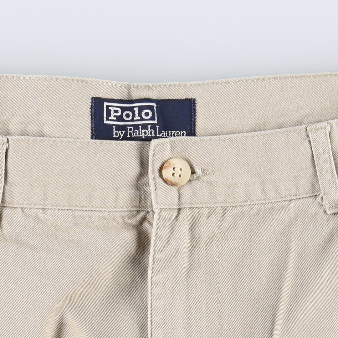 Ralph Lauren POLO by Ralph Lauren Two-Pleat Chino Pants, Men's Size W35 (approx.) cotton Beige type Vintage Second Hand