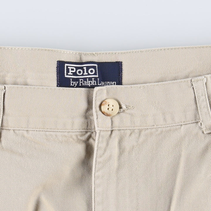 Ralph Lauren POLO by Ralph Lauren Two-Pleat Chino Pants, Men's Size W35 (approx.) cotton Beige type Vintage Second Hand