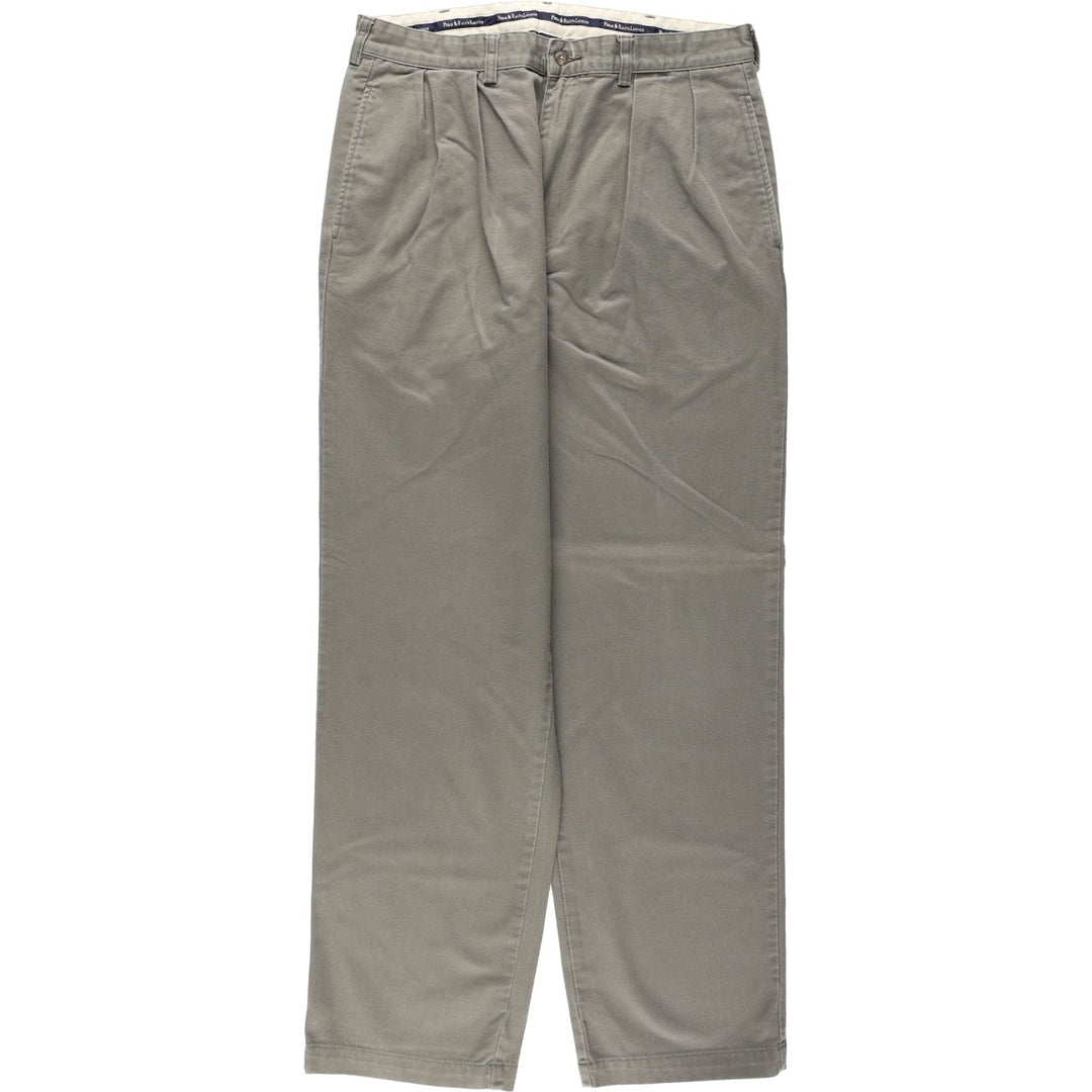 Ralph Lauren Polo Ralph Lauren Andrew Pant Two-pleat Chino Pants Men's Size W34 cotton Khaki type Vintage Second Hand