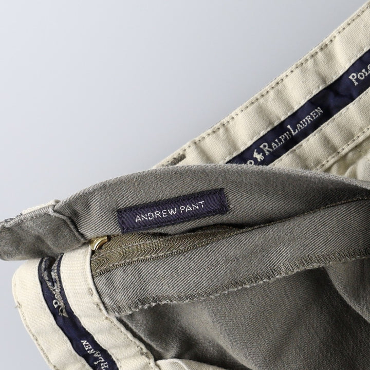 Ralph Lauren Polo Ralph Lauren Andrew Pant Two-pleat Chino Pants Men's Size W34 cotton Khaki type Vintage Second Hand