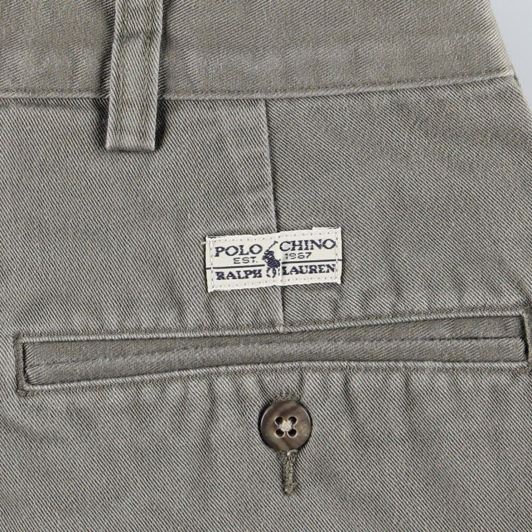 Ralph Lauren Polo Ralph Lauren Andrew Pant Two-pleat Chino Pants Men's Size W34 cotton Khaki type Vintage Second Hand