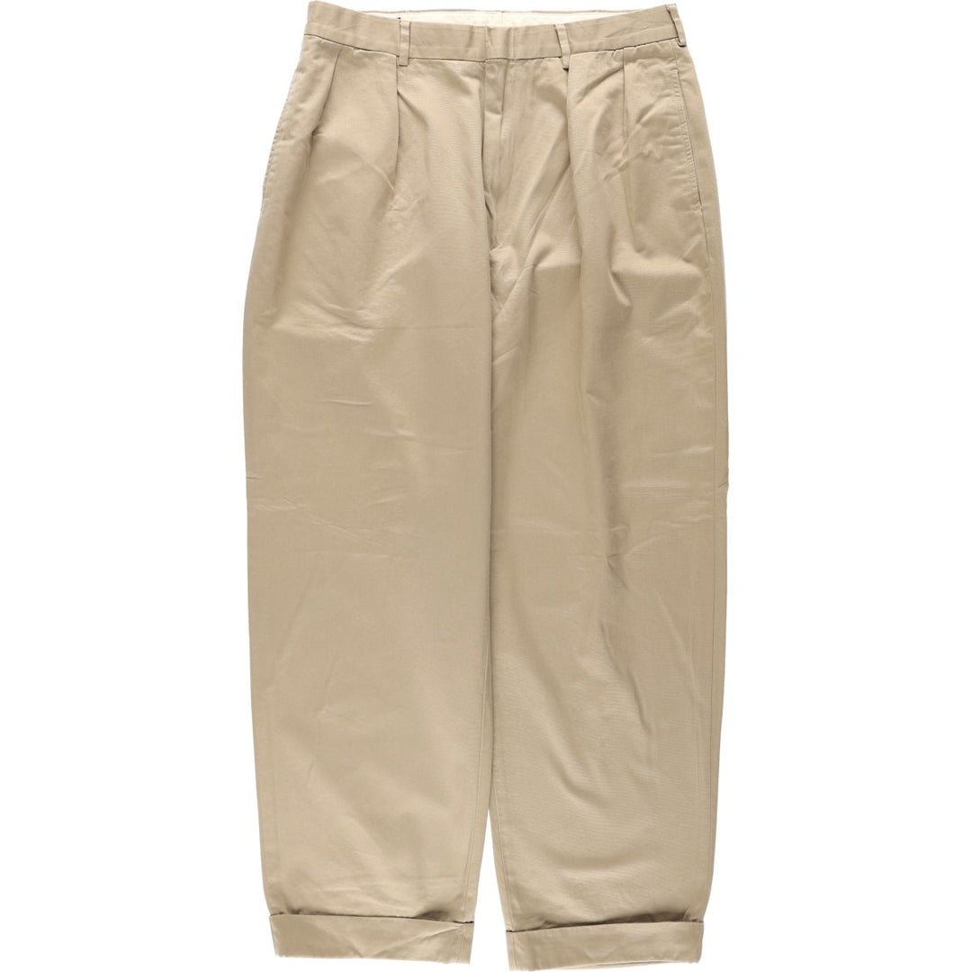 Ralph Lauren POLO by Ralph Lauren Two-pleat Chino Pants for Men, W34 equivalent cotton Beige type Vintage Second Hand
