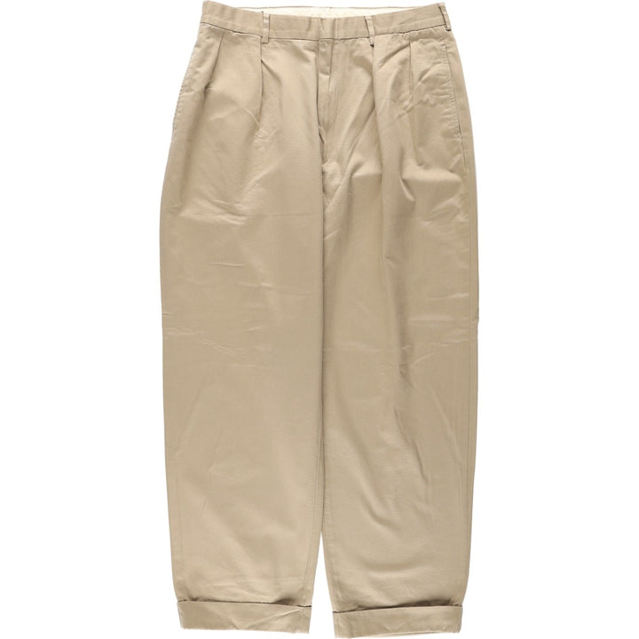 Ralph Lauren POLO by Ralph Lauren Two-pleat Chino Pants for Men, W34 equivalent cotton Beige type Vintage Second Hand