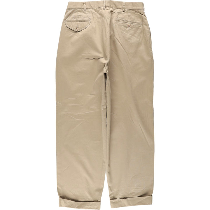 Ralph Lauren POLO by Ralph Lauren Two-pleat Chino Pants for Men, W34 equivalent cotton Beige type Vintage Second Hand