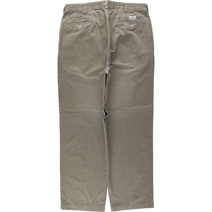 Ralph Lauren POLO by Ralph Lauren ANDREW PANT, two-pleat chino pants, men's, W35 equivalent cotton Khaki type Vintage Second Hand