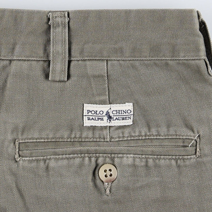 Ralph Lauren POLO by Ralph Lauren ANDREW PANT, two-pleat chino pants, men's, W35 equivalent cotton Khaki type Vintage Second Hand