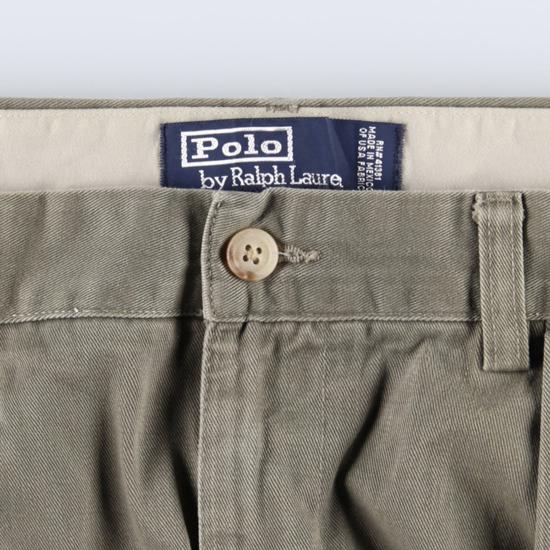Ralph Lauren POLO by Ralph Lauren ANDREW PANT, two-pleat chino pants, men's, W35 equivalent cotton Khaki type Vintage Second Hand