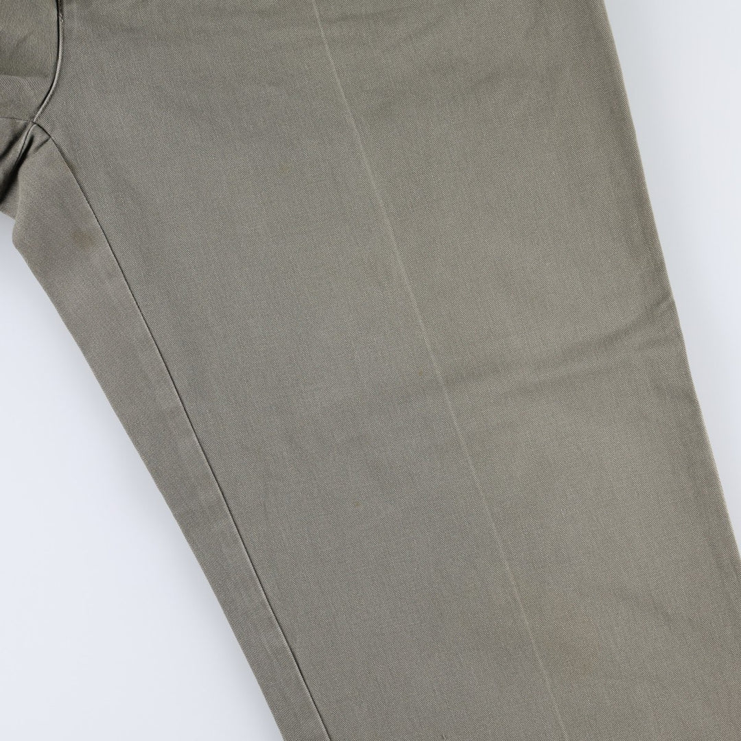Ralph Lauren POLO by Ralph Lauren ANDREW PANT, two-pleat chino pants, men's, W35 equivalent cotton Khaki type Vintage Second Hand