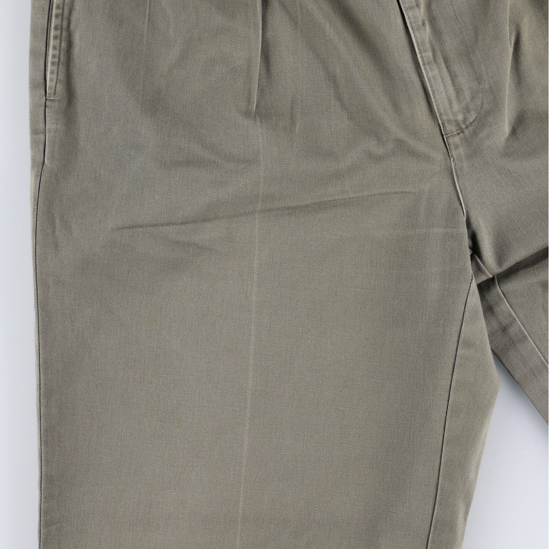 Ralph Lauren POLO by Ralph Lauren ANDREW PANT, two-pleat chino pants, men's, W35 equivalent cotton Khaki type Vintage Second Hand