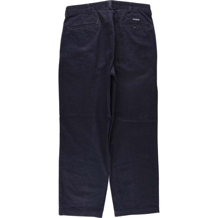 Ralph Lauren POLO by Ralph Lauren ANDREW PANT Two-pleat chino pants for men, equivalent to W34 cotton navy blue type Vintage Second Hand