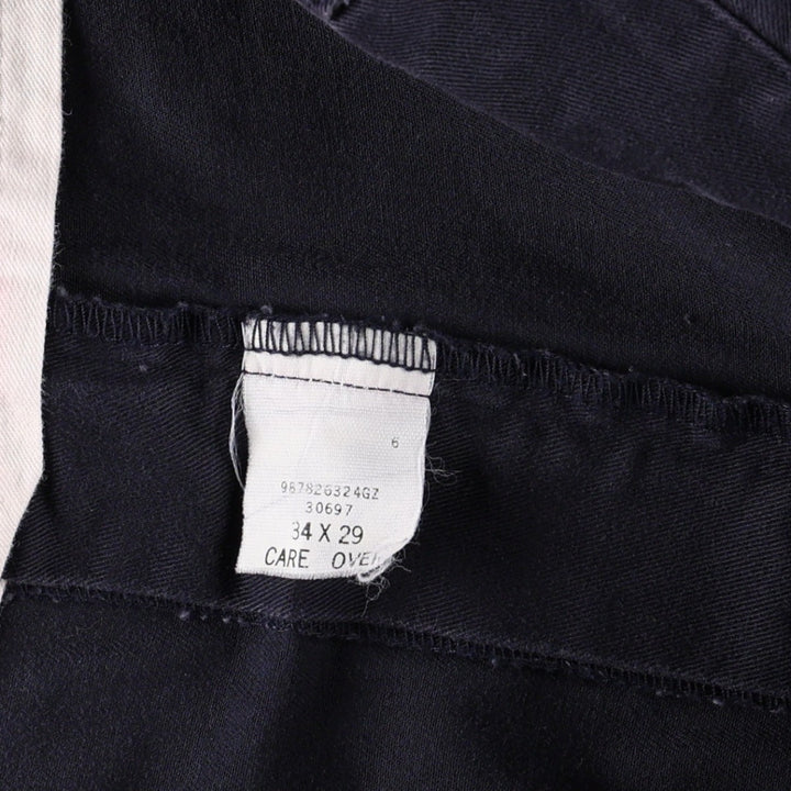 Ralph Lauren POLO by Ralph Lauren ANDREW PANT Two-pleat chino pants for men, equivalent to W34 cotton navy blue type Vintage Second Hand