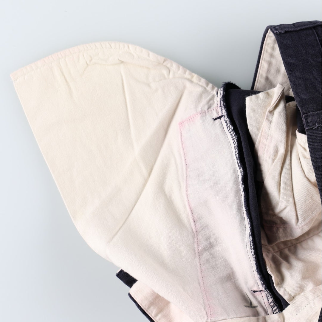Ralph Lauren POLO by Ralph Lauren ANDREW PANT Two-pleat chino pants for men, equivalent to W34 cotton navy blue type Vintage Second Hand