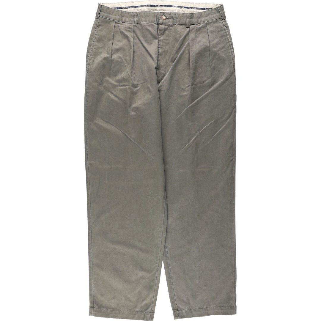 Ralph Lauren Polo Ralph Lauren ANDREW PANT Two-pleat Chino Pants Men's W34 equivalent Vintage cotton Khaki type Vintage Second Hand