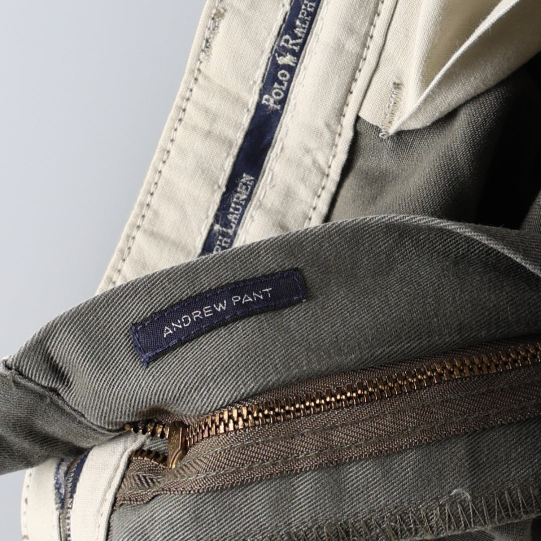 Ralph Lauren Polo Ralph Lauren ANDREW PANT Two-pleat Chino Pants Men's W34 equivalent Vintage cotton Khaki type Vintage Second Hand