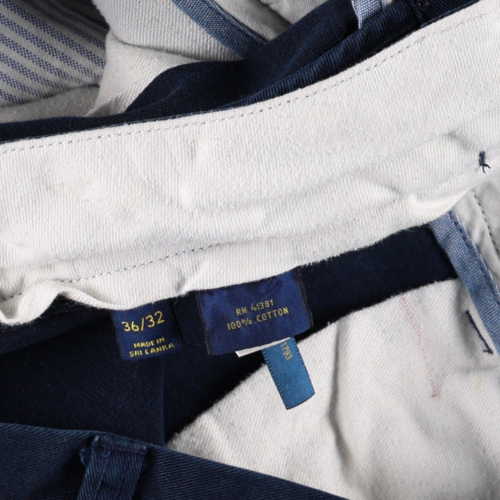 Ralph Lauren POLO RALPH LAUREN CLASSIC FIT Chino Pants, Men's Size W37 (approx.) cotton navy blue type Vintage Second Hand