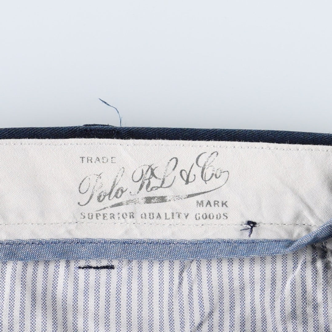Ralph Lauren POLO RALPH LAUREN CLASSIC FIT Chino Pants, Men's Size W37 (approx.) cotton navy blue type Vintage Second Hand