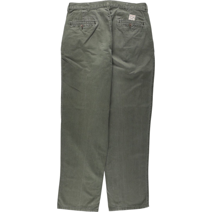 Ralph Lauren POLO by Ralph Lauren Two-Pleat Chino Pants, Men's Size W34 (approx.) cotton Khaki type Vintage Second Hand
