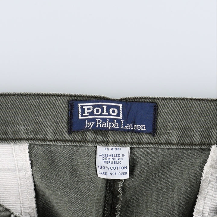 Ralph Lauren POLO by Ralph Lauren Two-Pleat Chino Pants, Men's Size W34 (approx.) cotton Khaki type Vintage Second Hand