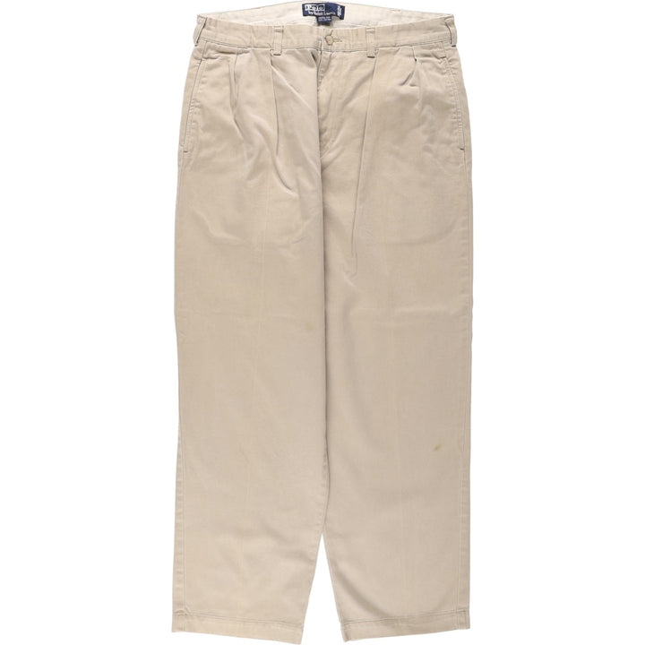 Ralph Lauren POLO by Ralph Lauren ANDREW PANT Two-pleat chino pants for men, equivalent to W33 cotton Beige type Vintage Second Hand