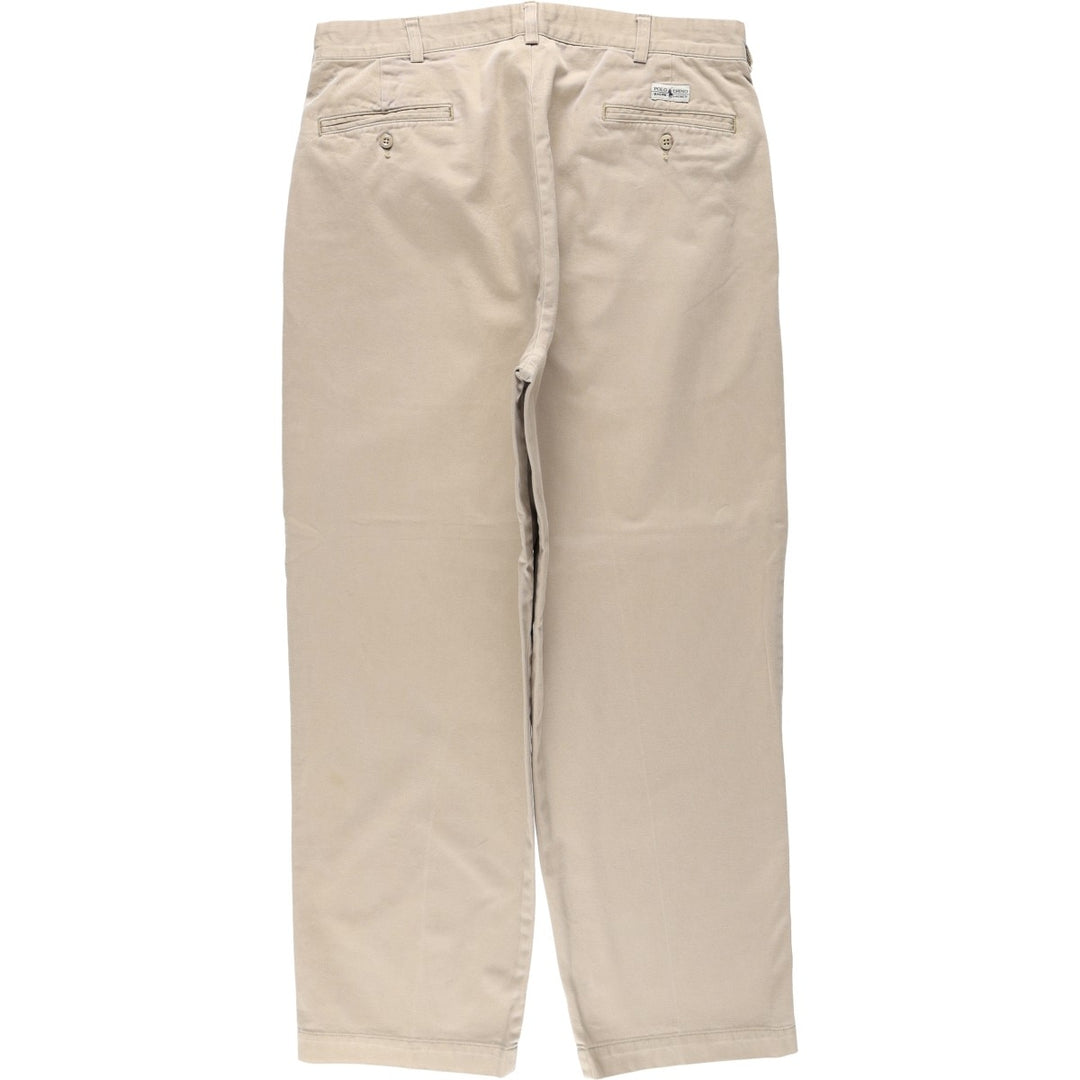Ralph Lauren POLO by Ralph Lauren ANDREW PANT Two-pleat chino pants for men, equivalent to W33 cotton Beige type Vintage Second Hand