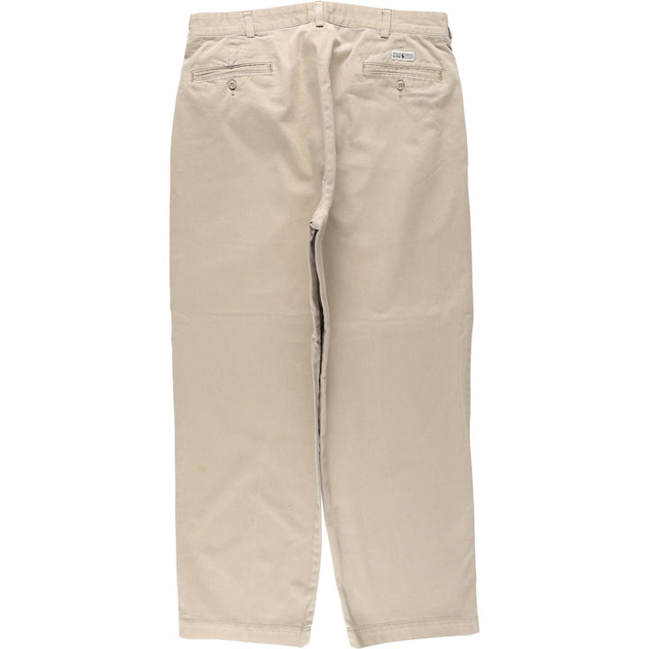Ralph Lauren POLO by Ralph Lauren ANDREW PANT Two-pleat chino pants for men, equivalent to W33 cotton Beige type Vintage Second Hand